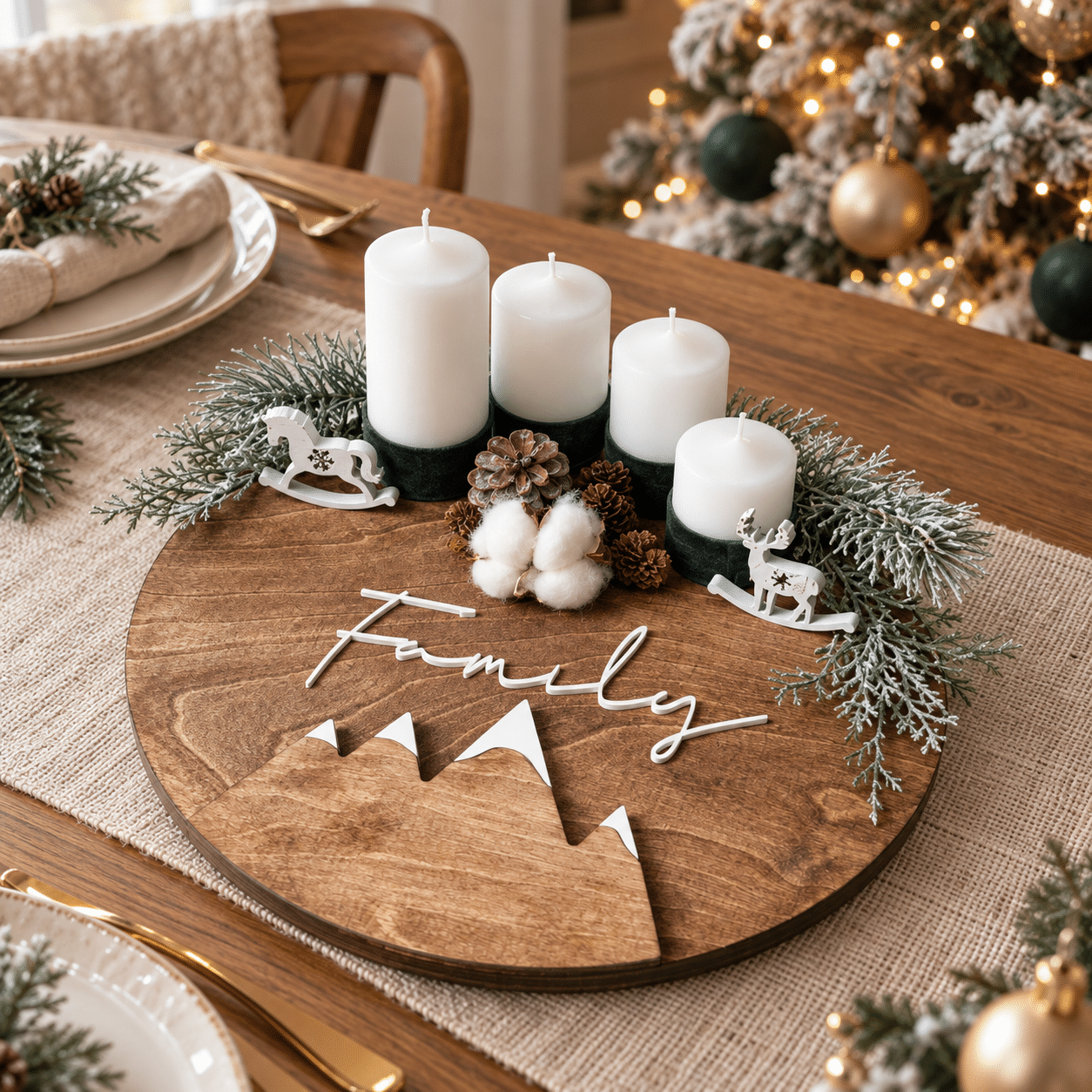Adventski vijenac NORDIC - Baršun