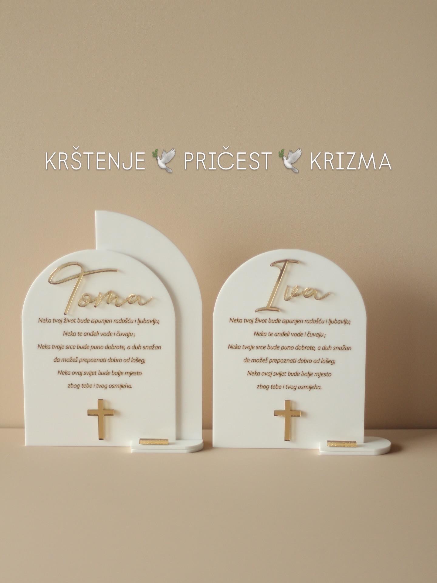 Poklon za krštenje, pričest, krizmu - BLAGOSLOV OD PLEKSIGLASA