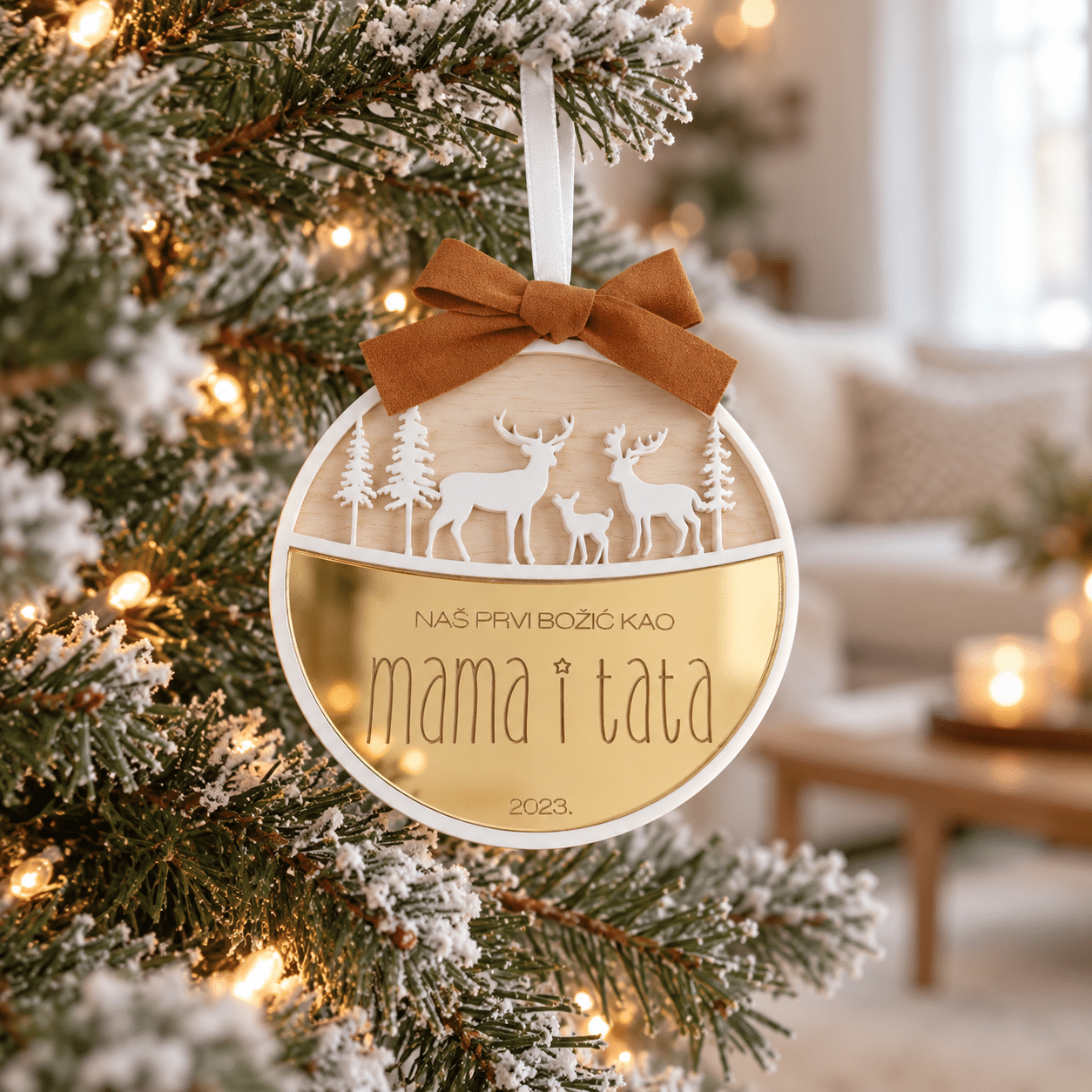 Kuglica za bor KOOGLICA BAMBI Mama & Tata - Limited Edition
