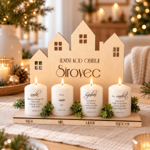 Adventski vijenac HOME - Kućice